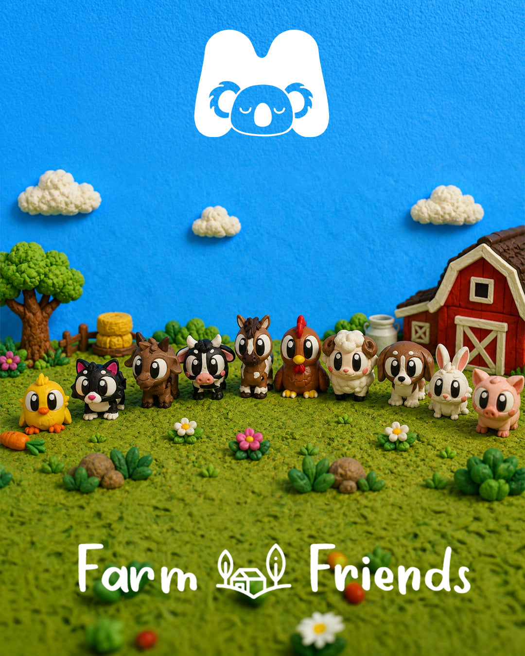 Farm Animal set (Includes All 11 Animals + Barn House)