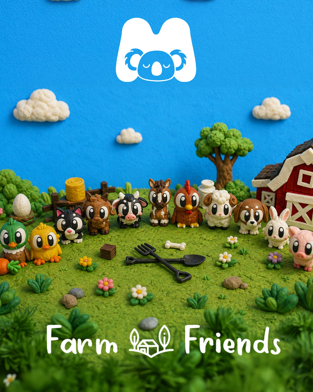 Farm Animal set (Includes All 11 Animals + Barn House)